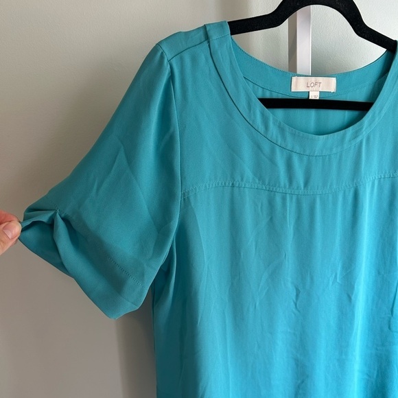 Loft Teal Flowy Blouse - Picture 2 of 4